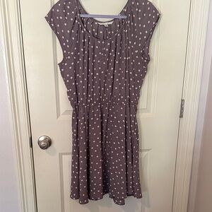 LC Lauren Conrad Taupe Dress with cream Dots
